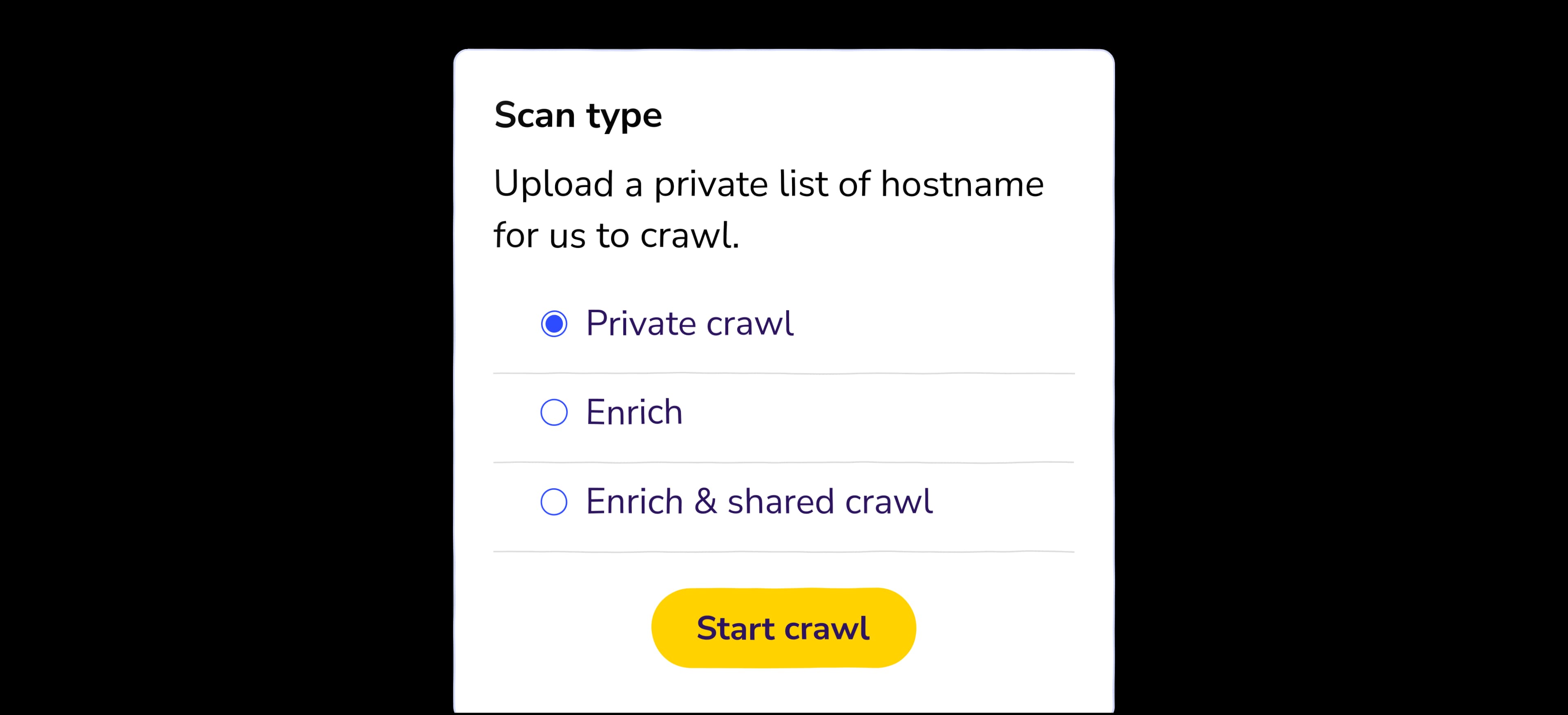 Private crawl